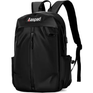 Laptop Backpack for Men and Women Lightweight Daypack Slim Sturdy Business Offices Knapsack Daily Commute Necessities (Black)