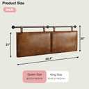 Queen Size Headboard, Wall Mounted Hanging Upholstered Bed Headboard with Modern Design Faux Leather Padded Headboards Ideal for Bedroom (Brown Leather, Queen)