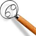 3 x Danish Dough Whisk for Bread Baking - Stainless Steel Sourdough Whisk with Ergonomic Wooden Handle - Ideal for Mixing Sourdough, Pizza, Pastry Dough & Batter