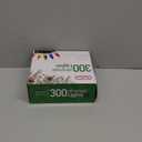 PREXTEX Multicolored Christmas Lights with Green Wire, 60 Feet, 300 Lights, Colorful String Lights Indoor or Outdoor - Incandescent String Lighting for Christmas Tree Decorations for Fences and Patios