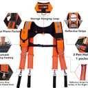 Tool Belt Suspenders Reflective Safety Suspenders Construction Work Suspenders with Phone Holder(Orange)
