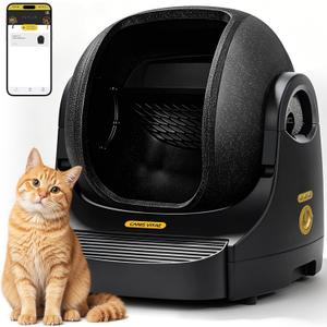 Automatic Litter Box - App-Controlled Self-Cleaning, Large Capacity, Suitable for Multiple Cats, Noise Reduction & Odor Control, Dual Safety Sensors, Comes with Waste Bags, Easy to Maintain
