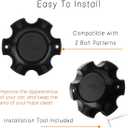 Wheel Center Caps for Ultra Motorsports 6 Lug Center Hubcaps, P/N: 89-9765 C812206, 4 Pack Black Center Cover Ror Rim