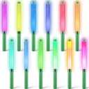 12 Pcs Glow Sticks Reusable 15 Colors LED Light up Stick Bulk Glow in the Dark Party Supplies Flashing Bright Lightsticks with Aaa Battery Powered for Concert Halloween Carnival (Green)