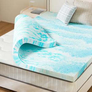 Sweetcrispy Memory Foam Mattress Topper Twin XL, 3 Inch Thick Gel Infused Cooling Toppers Pad for Twin XL Size Bed, Sleeper Sofa, RV, Camper, CertiPUR US Certified, Ventilated and Breathable
