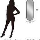 Oval Full Length Mirror, 48"16" Wall-Mounted Mirror with Metal Frame, Ultra-Clear Explosion-Proof, Simple and Classic Deco for Cloakroom/Bedroom/Living Room, Black