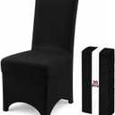 30 Pack Black Stretch Chair Covers, Spandex Dining Chair Slipcovers, Wrinkle Resistant Reusable Covers for Wedding, Party, Banquet & Events
