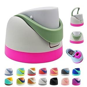 Replacement Cap for Owala Freesip, One Button Water Bottle Top Lid Compatible with Owala Cup 16oz 24oz 32oz 40oz, BPA-Free Replacement Lid Accessory for Owala Free Sip (Pink+Green)