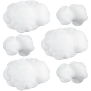 Jetec 6 Pieces Artificial Cloud Props Imitation 3D Cloud Shape Hanging Decorations Room DIY Decorative Hanging Ornament for Wedding Party Stage Show Decor (Small and Medium Size)