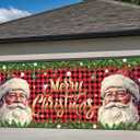 6x16FT Santa Claus Christmas Garage Door Banner Decor, Red and White, 72inx192in