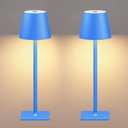 Yogaret Blue Cordless Table Lamp Set of 2, Indoor/Outdoor Table Lamp for Restaurant Home Dinner Patio Pinic