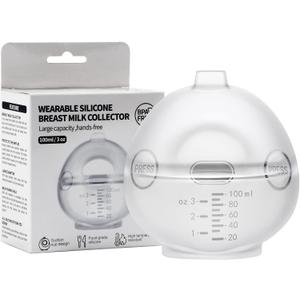 Silicone Breast Pump, Passive Breast Milk Collector Shell, Manual Wearable Breast Pump for Newborns, Breastfeeding Essentials, 3.4oz/100ml, 1 Count