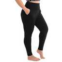 Walifrey Plus Size Leggings with Pockets for Women, High Waist Opaque Tummy Control Leggings Black, Size 2XL