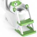 Potty Training Seat, Upgrade Toddler Toilet Seat for Kids Boys Girls, 2 in 1 Potty Training Toilet, Splash Guard Anti-Slip Pad Step Stool(Green)