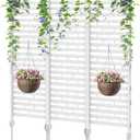CADUKE Outdoor Privacy Screen Freestanding, 12-Panel Modular Plastic Privacy Fence Panels for Air Conditioner and Trash Can, Weatherproof White Enclosure, Multiple Size Configurations