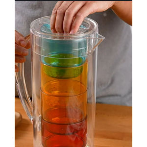 Infuse 5 Piece Acrylic Plastic Drinkware Set with Pitcher and 4 Drink Tumblers