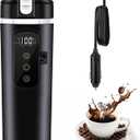 Electric Car Kettle 12V/24V Portable Mini Water Boiler Heated Travel Mug for Car, Smart Multiple Temperature Adjustable Coffee Tea Truck Cup (430 ML)