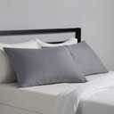 Amazon Basics Standard Pillow Cases Set of 2 - Lightweight, Super Soft Easy Care Microfiber, Dark Gray, 30" L x 20" W, Pillows Not Included (Standard, Dark Gray)
