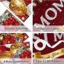 Mothers Day Backdrop 8x6FT Happy Mothers Day Banner with Ribbon, Large Polyester Mothers Day Banner with 4 Brass Grommets for Mothers Day Party Decorations Photography Background
