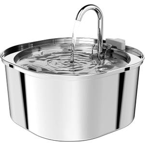 Cat Water Fountain, Pet Water Fountain Dog Water Dispenser Drinking Fountain, 3.2L/108oz Stainless Steel Water Fountain for Cats Indoor
