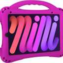 TopEsct Kids Case for iPad mini 7 (A17 Pro) 2024 /iPad Mini6 2021, Shockproof Silicone Cover with Handle Stand for 8.3" iPad mini 6th/7th Gen, Purple