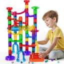 Marble Run, 109Pcs Marble Maze Game Building Toys for Kid, Upgrade Mable Track Race Construction STEM Learning Toy, Birthday for Boys Girls Aged 3-12