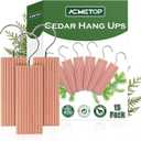 ACMETOP 15 Pack Cedar Hang Ups, 100% Natural Cedar Blocks for Clothes Storage, Aromatic Cedar Balls Hangers, Storage Accessories Closets & Drawers