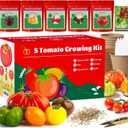 5 Tomato & Tomatillo Garden Seeds Variety Pack - Non-GMO Heirloom Tomato & Tomatillo Seeds with Planting Tools, All-in-One Growing Kit for Christmas Gift & Indoor Home Gardening