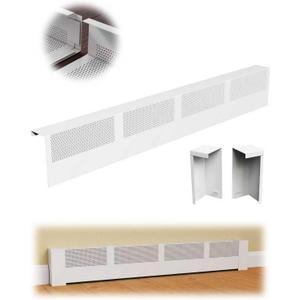Baseboard Heater Covers, 4Ft DIY Size Baseboard Cover with Endcaps for Replacing Old Hydronic Hot-Water Baseboard Radiator Covers, Easy Slip-On and Rust Proof Baseboard Heat Front Cover for Home