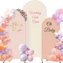 Buryeah Set of 3 Wedding Arch Covers Stretchy Backdrop 6ft, 5ft, 4ft Spandex Fitted 2 Sided Arch Cover Stretchy for Party Decor, No Frame(Cream, Pink, Nude)