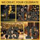 4FT Marquee Light Up Numbers, Black Giant Marquee Number Big Mosaic Number for 40th Birthday Party Decorations Backdrop Anniversary Decor, Pre-Cut Frame