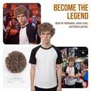 Short Brown Afro Wig with Glasses for Mens Costume Crazy Funny Party Wigs for Nerd Halloween Costumes & Cosplay Accessory