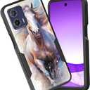 CICPLKSE for Moto G Power 5G/Moto G 5G 2023 Case,Dual Layer Heavy Duty Hybrid Shockproof Hard PC Soft Silicone TPU Bumper Protective Cover Case for Motorola Moto G 5G 2023,Watercolor Horse