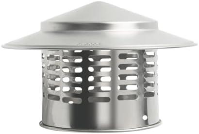 SOEKAVIA 4" Round Chimney Caps, Tapered Top Chimney Cap with Screen, All Weather Chimney Caps Roof Top Round Roof Vent, Perfectly Insulated Roof Vent Caps Vent Caps