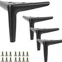 4 Inch Matte Black Metal Furniture Legs Heavy Duty Triangle Furniture Feet DIY Modern Replacement Legs for Cabinet Sofa Couch Chair-Set of 4