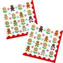 80 Gingerbread Party Paper Napkins Christmas Disposable Paper Luncheon Napkins