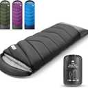 Sleeping Bags for Adults Cold Weather,Portable, Waterproof,Lightweight Sleeping Bag for Tall Girls Boys with Compression Sack for Warm Camping, Hiking, Outdoor & Indoor (4lb-Black)