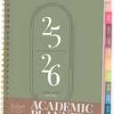Rileys Academic Planner 2025-2026, Daily, Weekly & Monthly Planner, July 2025 - June 2026, Student Notes Pages, Twin-Wire Binding, Weekly Agenda for School & Work (8 x 6-Inches, Green)