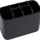 Toothbrush Holder Bathroom Toothbrush Toothpaste Organizer Tooth Brush Holder Makeup Brushes Holder Resin (Black) (1 Pack)