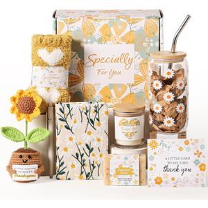 EXTALOW Thank You Gifts for Women,10PCS Teacher Appreciation Gifts,Birthday Gift Basket,Employee Appreciation Gift for Coworkers Women Teachers Friends Mom Her Boss Nurse Secretary with Thanks Cards