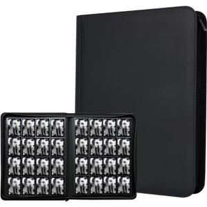 Collectible Trading Card Zipper Album Holder, 16-Pocket,1024 Pockets Card 30 Protective Sleevesfor Cards Storage & Organisation Card Binder Case Holder for TCG, Sports Card (Black-1024 Pockets)