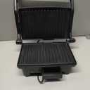 Chefman Electric Panini Press Grill, Compact 2-Slice Sandwich Maker, Non-Stick Coated Plates, Opens 180 Degrees, Dishwasher Safe, Removable Drip Tray, Stainless Steel/Black