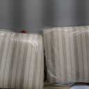 HomePop Upholstered Wood Apron Dining Chair - Taupe Stripe (Set of 2)