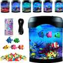 Toycol Fake Fish Lamp, Mini Aquarium Light with 6-Color Changing, 5 Fake Fish Table Lamp, Aesthetic & Safety & Humanization, Decor for Home Office Party, Great Gifts for Kids and Adults