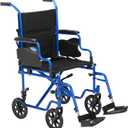 Invacare Transport Wheelchair for Adults, Compact Lightweight Wheel Chair with Foldable Backrest, Flip-Back & Removable Desk-Length Arms, 19" Seat, Swing-Away Footrests, Portable Travel Transfer Chair