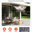VEVOR Manual Retractable Awning, 59" x 59" Outdoor Patio Awnings Sunshade Shelter with 43"-59" Retractable Side Bar, No Drill Height Adjustable, Crank Handle for Backyard, Balcony, Dark Gray