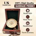 Second Star to the Right and Straight on Till Morning- Brass Engraved Compass with Wooden Case Inspirational Birthday, Confirmation, and Baptism Gifts