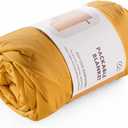 Huzi Infinity Travel - Packable Blanket - Puffy - for Travel Outdoor Picnic Trip Camping Beach - 57 x 38 (Ochre Yellow)
