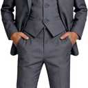 Visaccy Boys Formal Suit Slim Fit Dress Clothes Ring Bearer Outfit Tuxedo Suits,Adjustable Waist (10 Years, Gray)