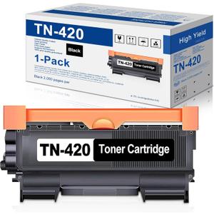 TN420 TN-420 Black Toner Cartridge Replacement for Brother TN420 TN450 HL-2130 HL-2230 HL-2250DN MFC-7240 MFC-7360N MFC-7460DN MFC-7860DW DCP-7060D DCP-7065D Intellifax-2840 2940 Printer 1 Pack